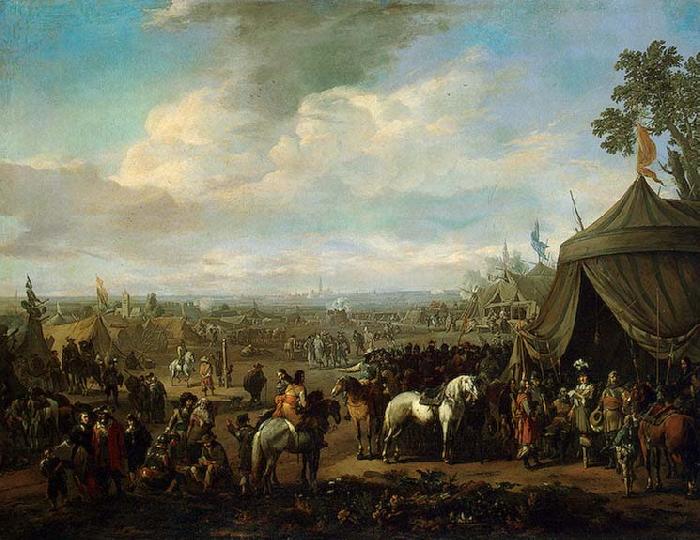 Johannes Lingelbach Flemish Town Sieged by the Spanish Soldiers France oil painting art